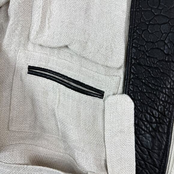 IRO linen and lamb leather industrial jacket - Picture 7 of 16